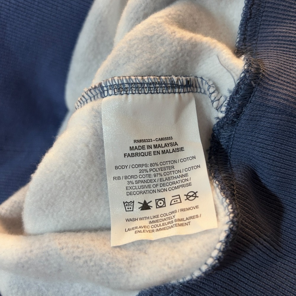 Nike Large Women's Phoenix Fleece Oversized Blue Striped Crew Boxy Preppy - Picture 10 of 14